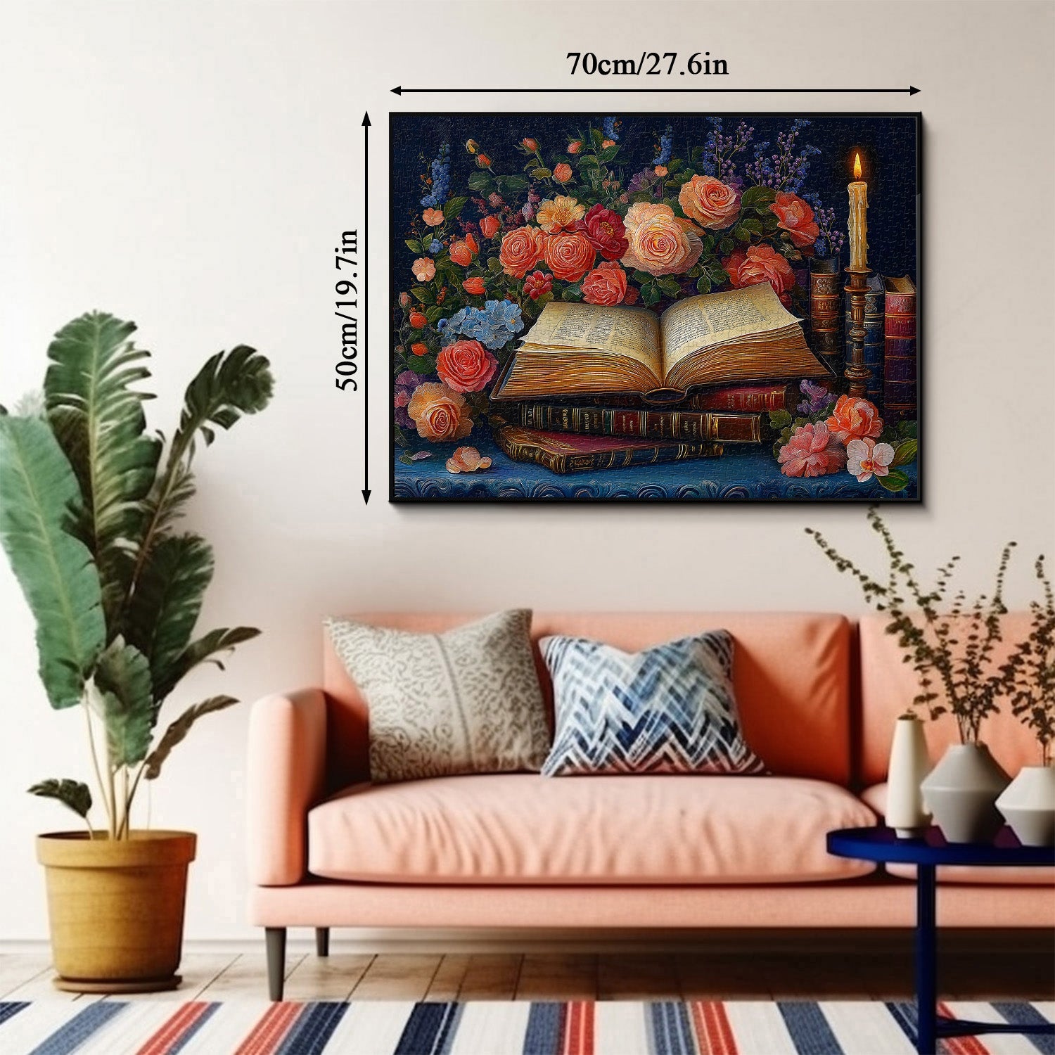 Libros y flores Rompecabezas Puzzle 1000 piezas