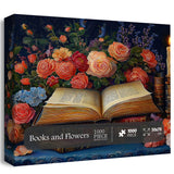 Libros y flores Rompecabezas Puzzle 1000 piezas