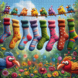 Rainbow Bird's Sock Party Jigsaw Puzzle 1000 Pieces