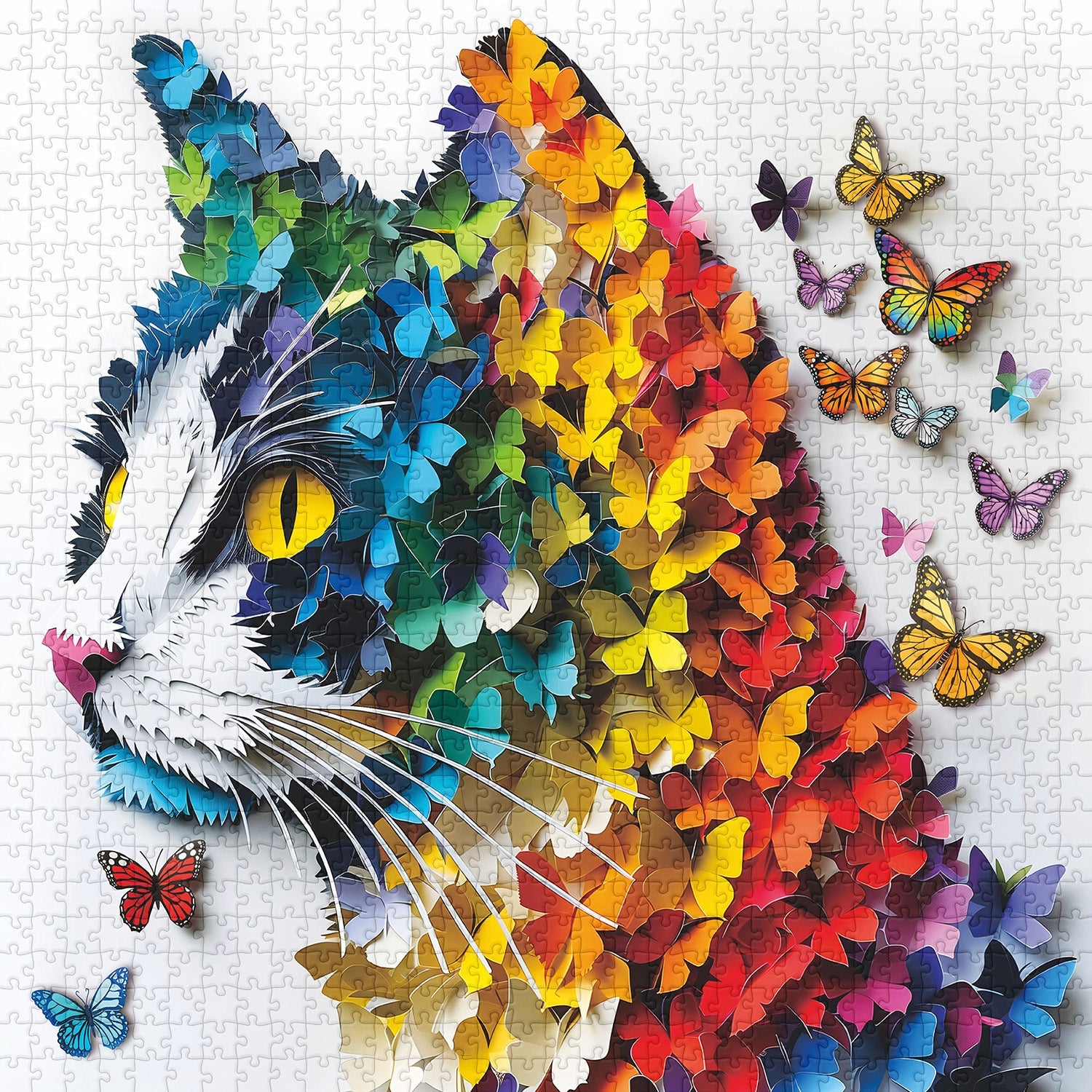 Rainbow Butterfly Cat Puzzles 1000 pièces