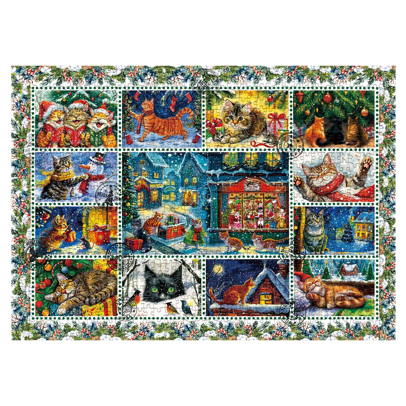 Christmas Cats Avent Calendar Puzzle 1000 pièces