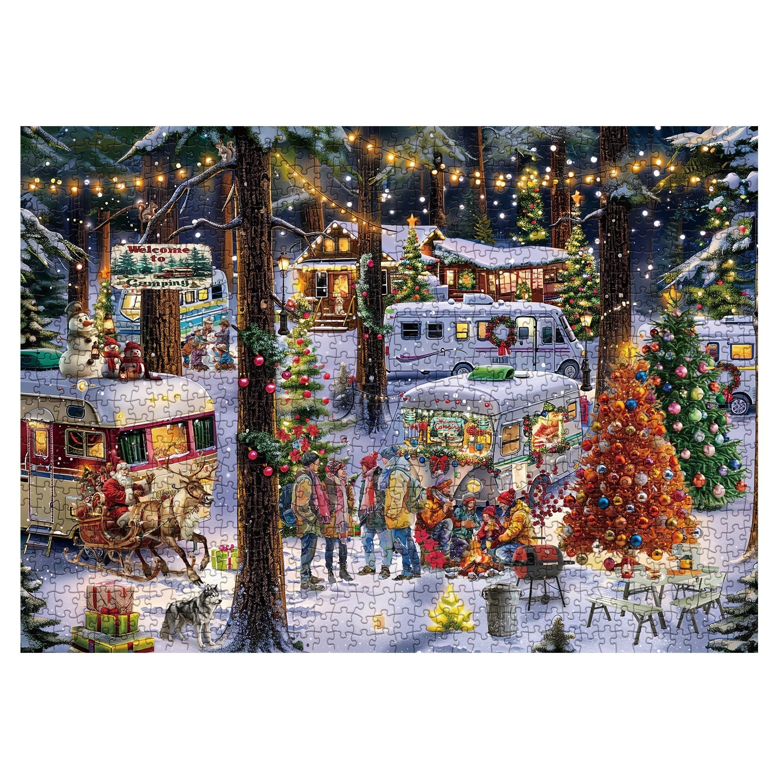 Puzzle da campeggio di Natale 1000 pezzi