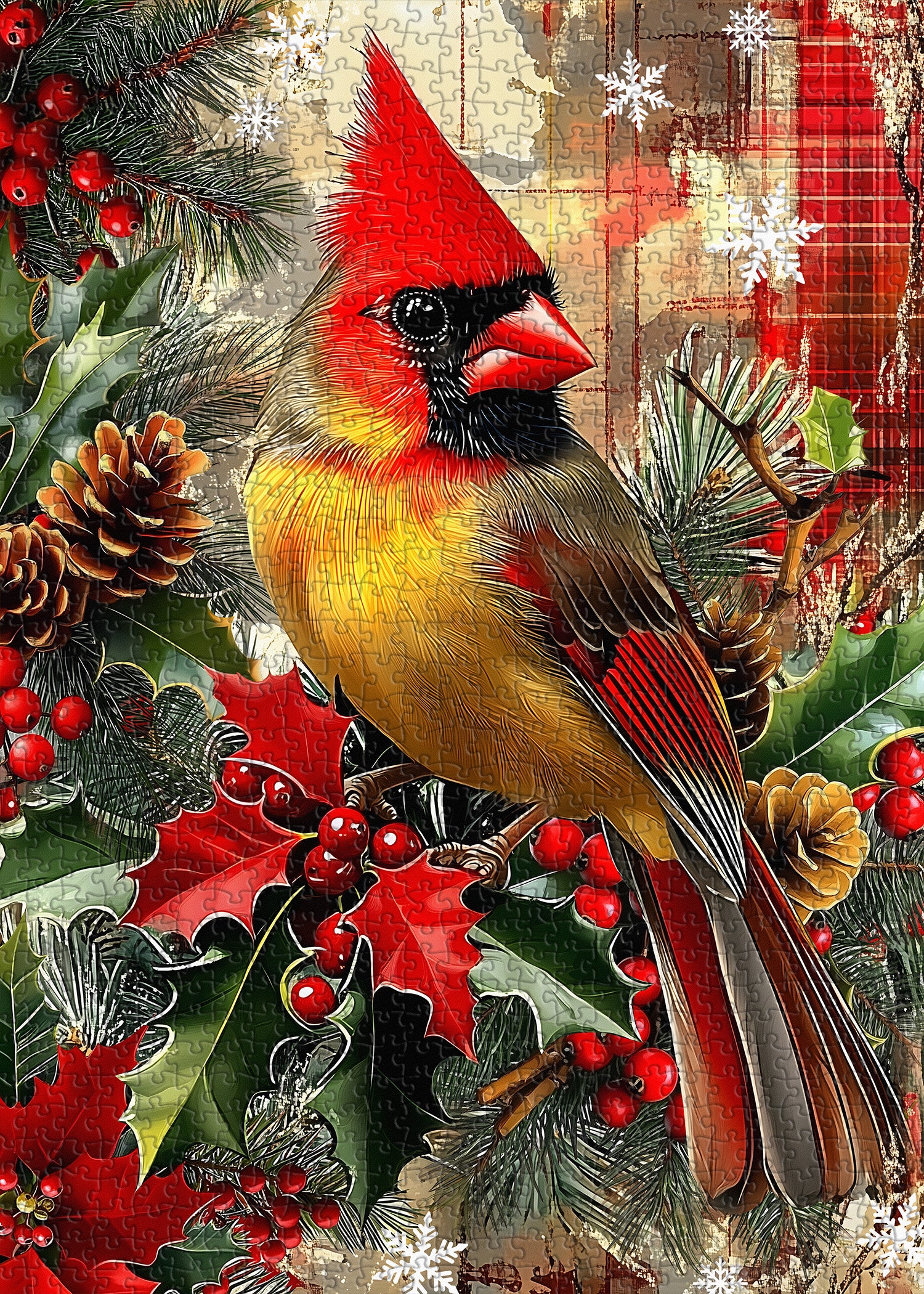 Christmas Cardinal Jigsaw Puzzle 1000 Pieces