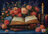 Libros y flores Rompecabezas Puzzle 1000 piezas