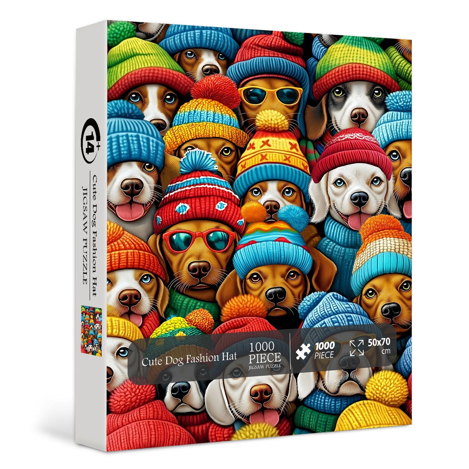 Lindo gorro de moda de perros rompecabezas 1000 piezas