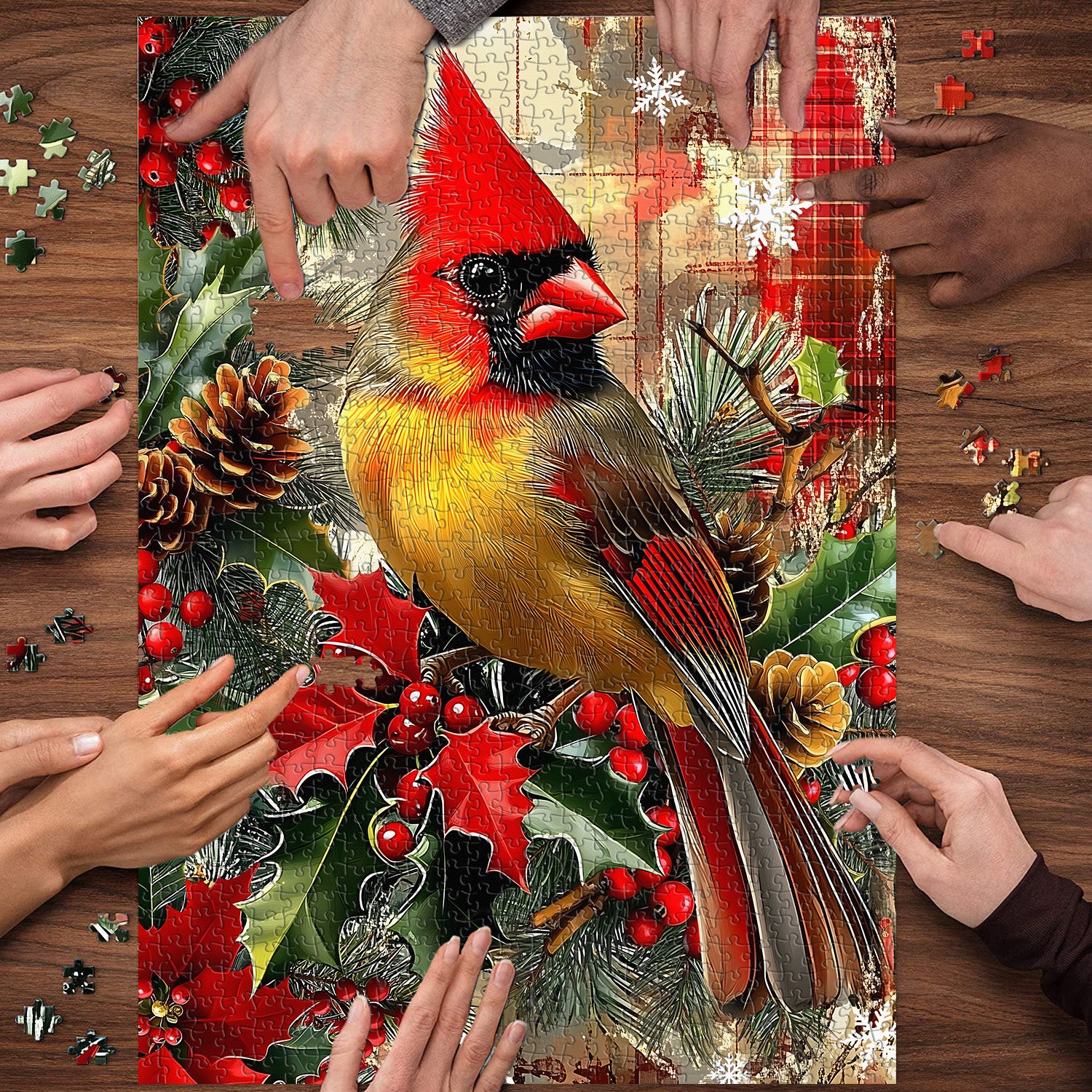 Christmas Cardinal Jigsaw Puzzle 1000 Pieces