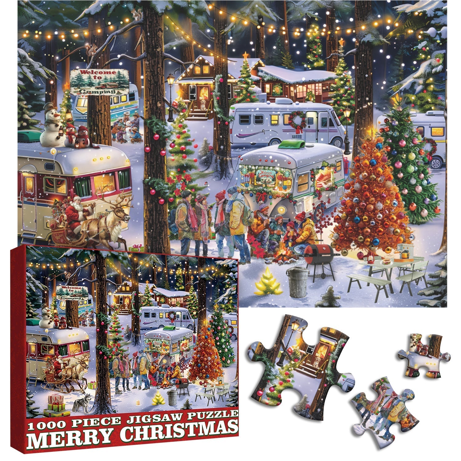 Puzzle da campeggio di Natale 1000 pezzi