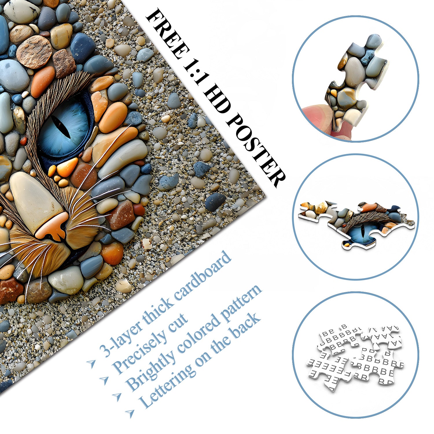 Puzzle gatto in pietra puzzle 1000 pezzi