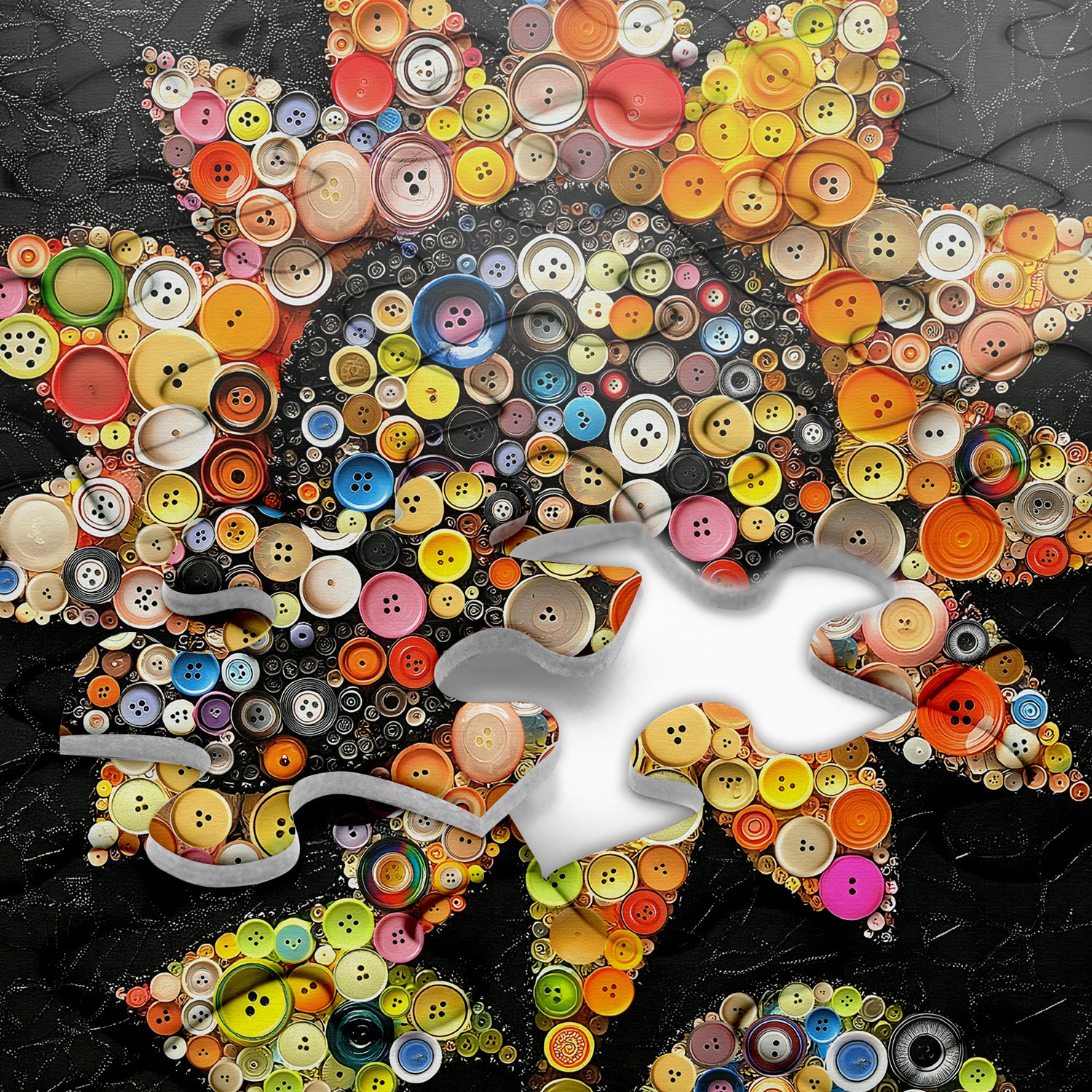 Pulsante girasole puzzle puzzle 1000 pezzi
