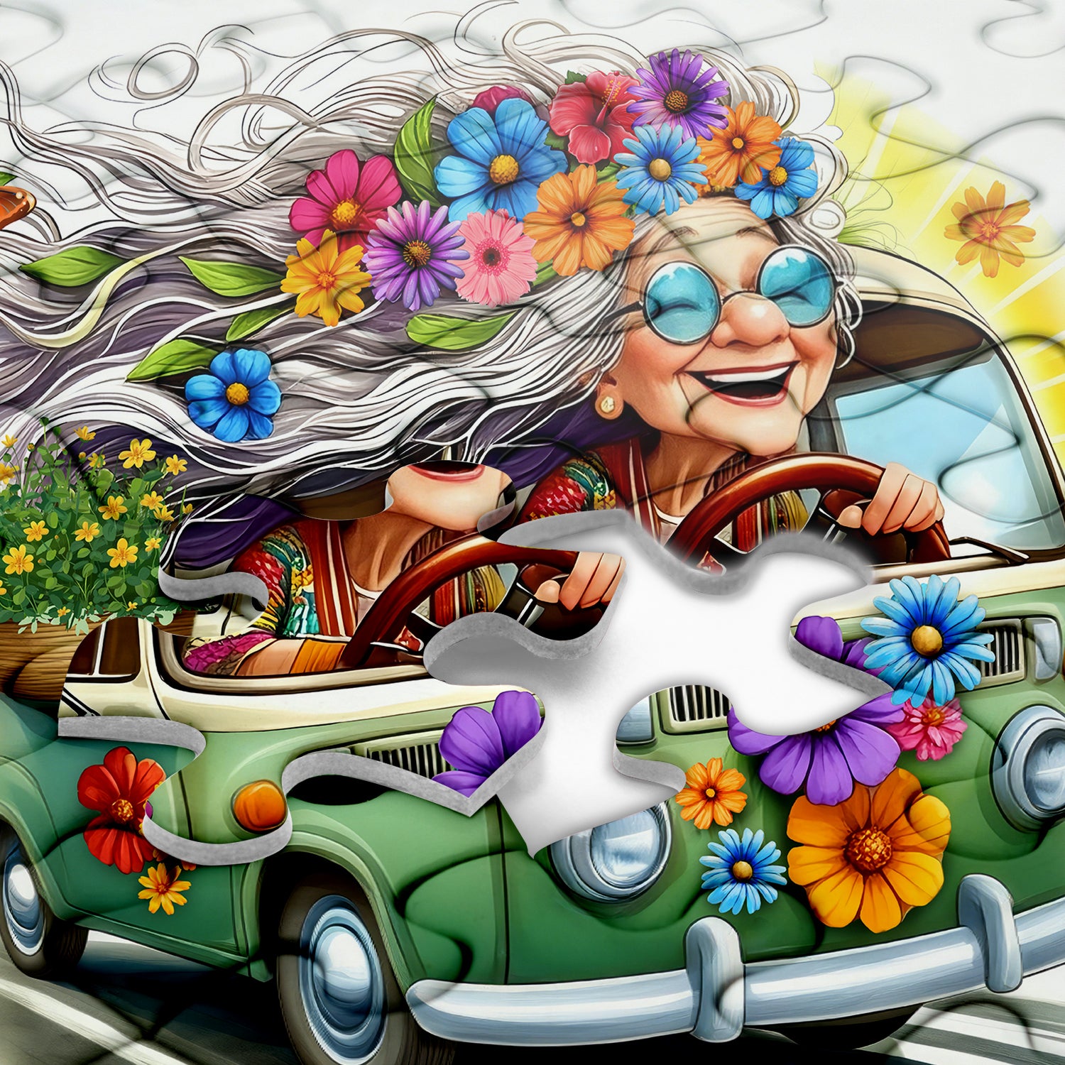 Banny’s Flower Van Jigsaw Entra 1000 pezzi