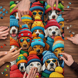 Lindo gorro de moda de perros rompecabezas 1000 piezas