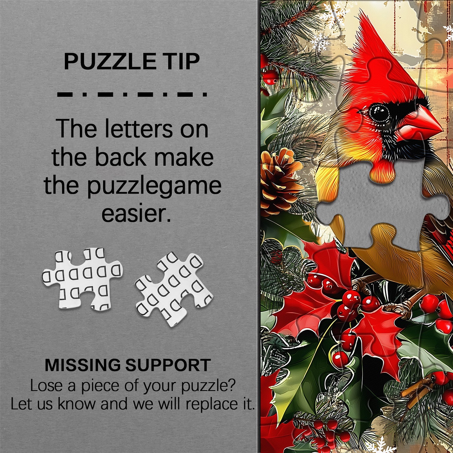 Christmas Cardinal Jigsaw Puzzle 1000 Pieces