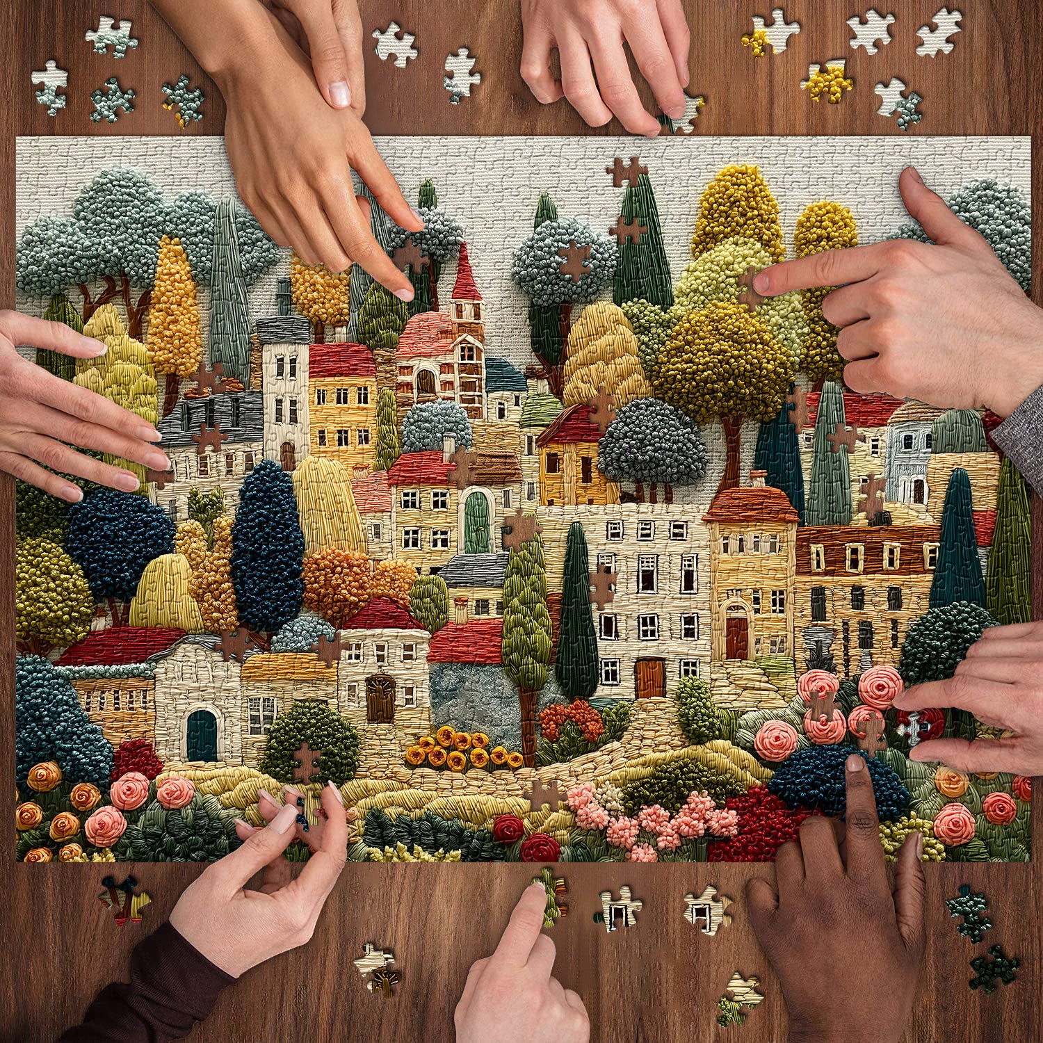 Embroidery Village Jigsaw Puzzle 1000 Pieces