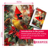 Christmas Cardinal Jigsaw Puzzle 1000 Pieces