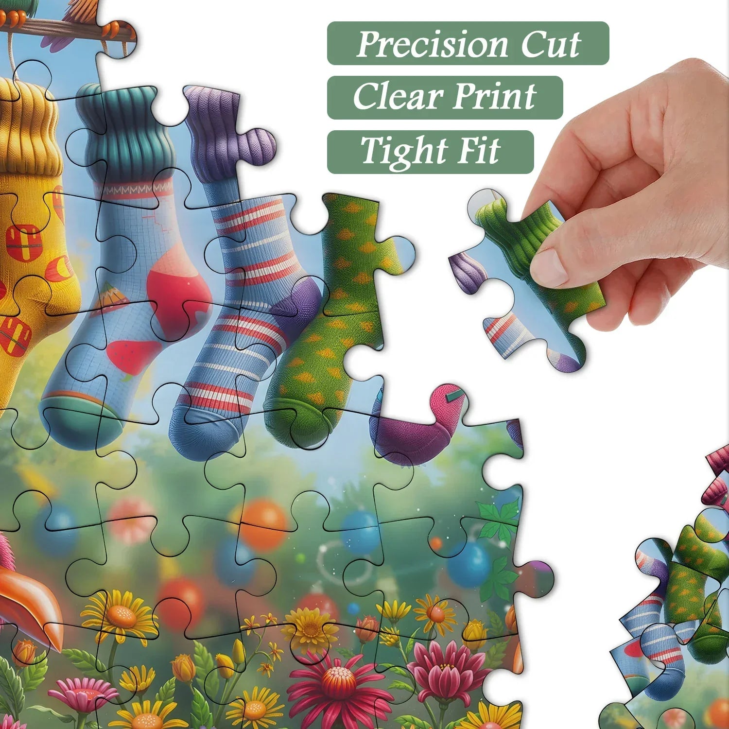 Rainbow Bird's Sock Party Jigsaw Puzzle 1000 Pieces