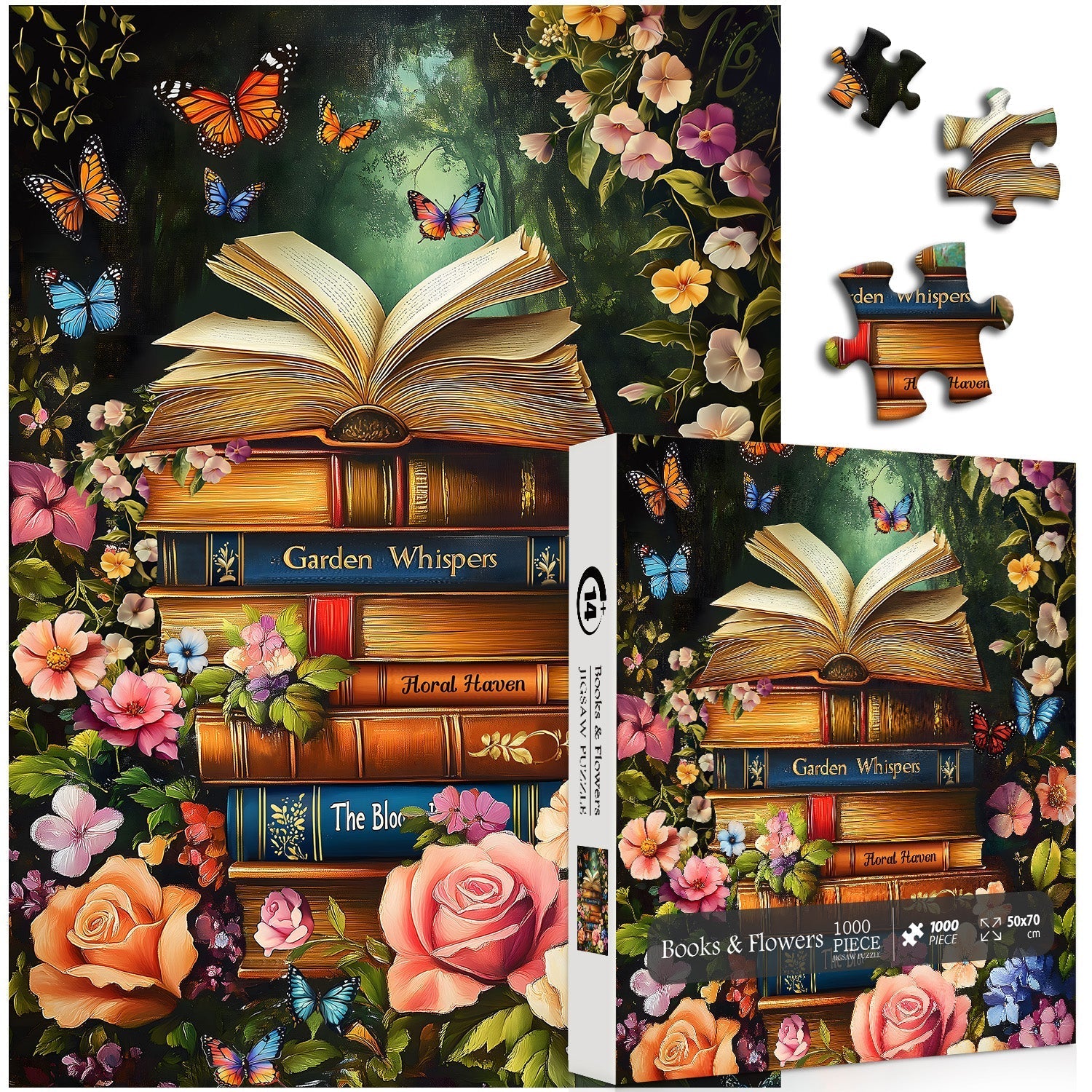 Libri e fiori puzzle puzzle 1000 pezzi