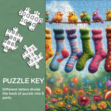 Rainbow Bird's Sock Party Jigsaw Puzzle 1000 Pieces
