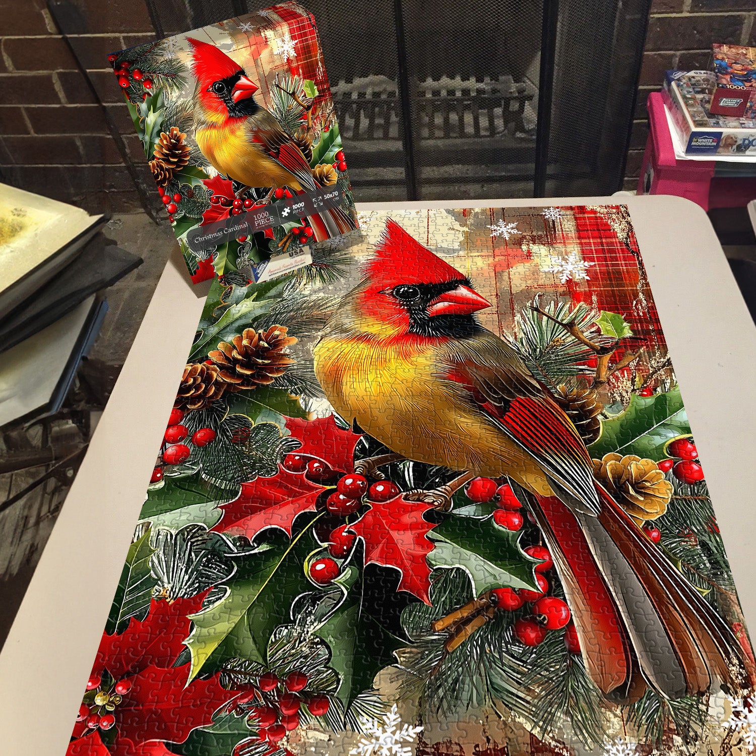 Christmas Cardinal Jigsaw Puzzle 1000 Pieces