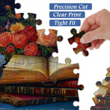 Libros y flores Rompecabezas Puzzle 1000 piezas