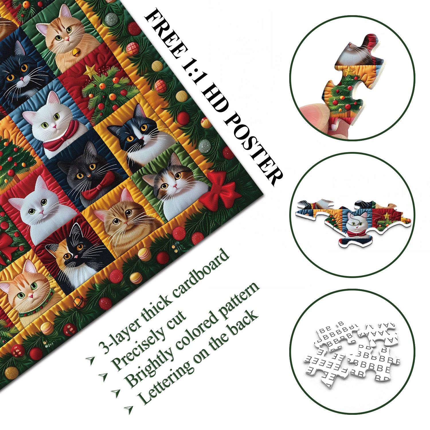 Christmas Cats Jigsaw Puzzle 1000 Pieces