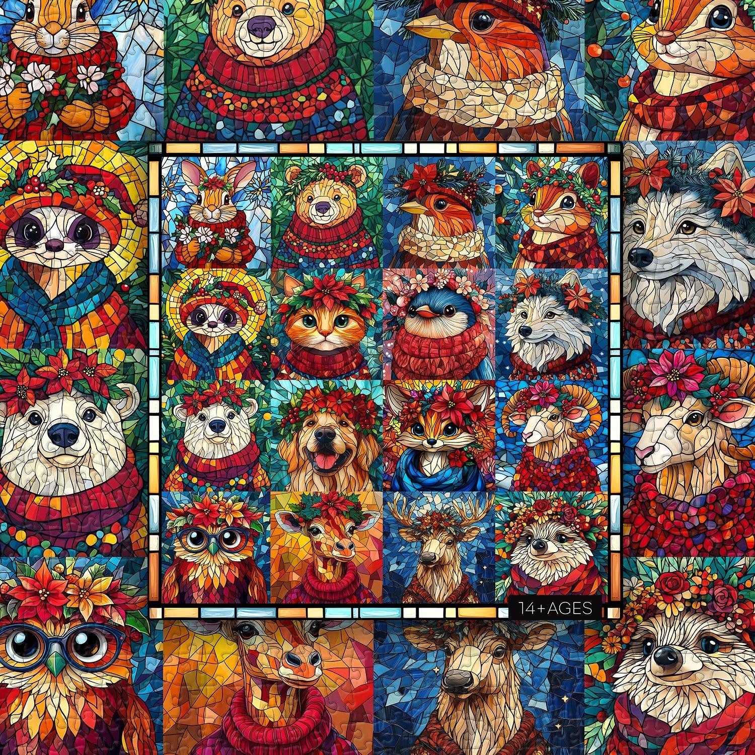 Ghirlande per animali natalizi puzzle puzzle 1000 pezzi