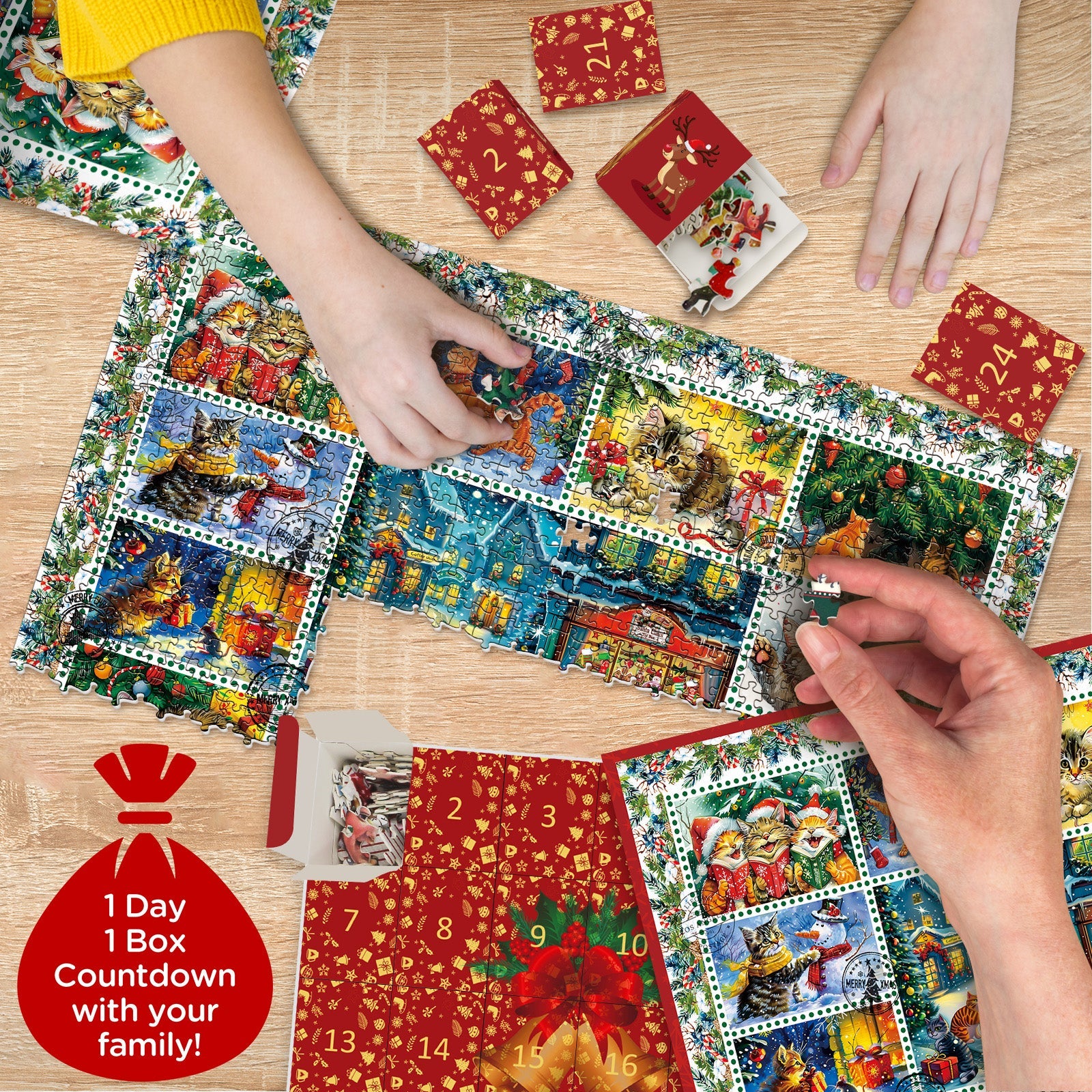 Christmas Cats Avent Calendar Puzzle 1000 pièces