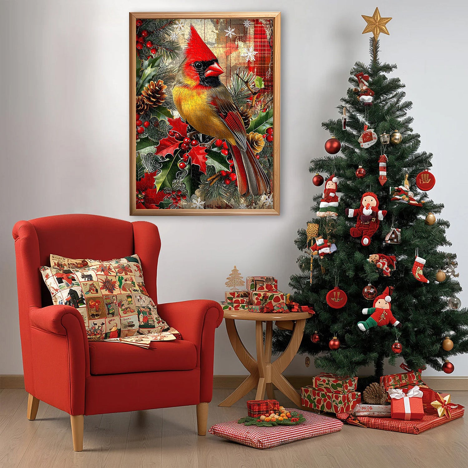 Christmas Cardinal Jigsaw Puzzle 1000 Pieces