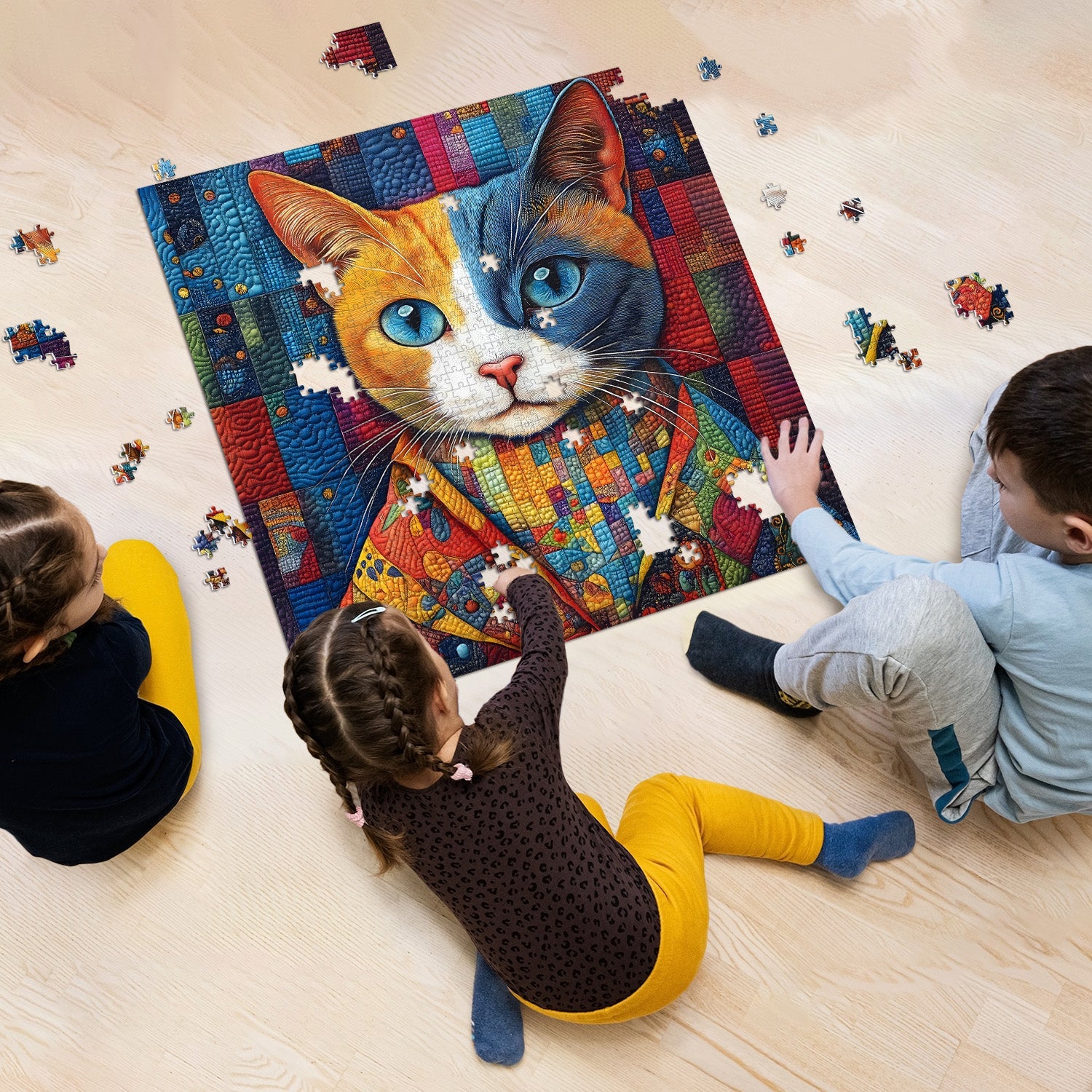 Patchwork -Katzen -Puzzles 1000 Stücke