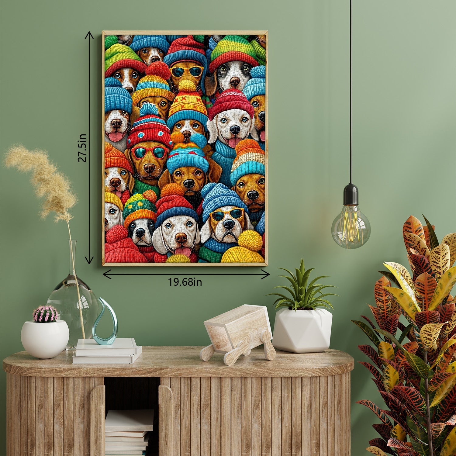 Lindo gorro de moda de perros rompecabezas 1000 piezas