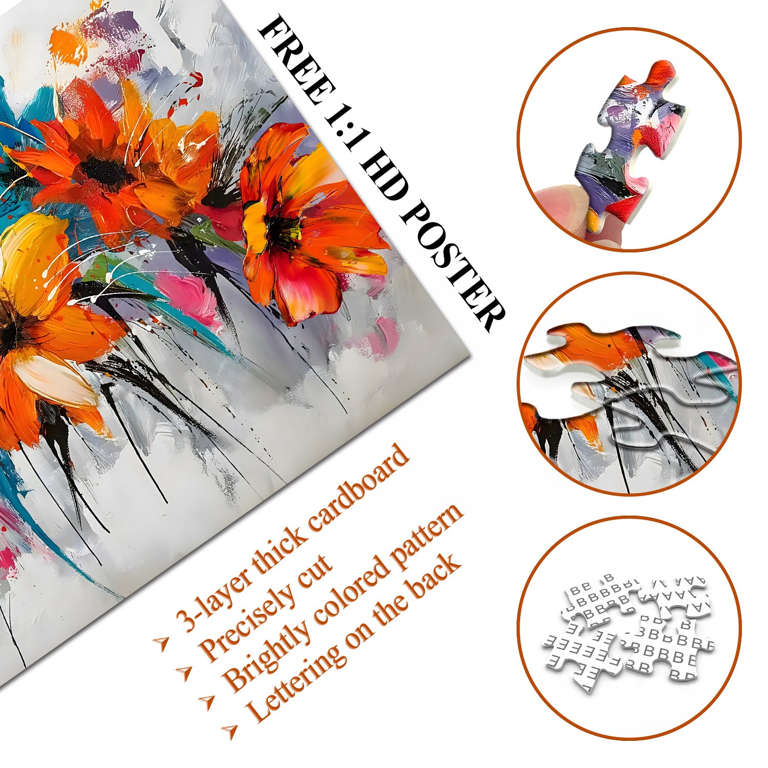 Colorful Floral Charm Jigsaw Puzzle 1000 Pieces