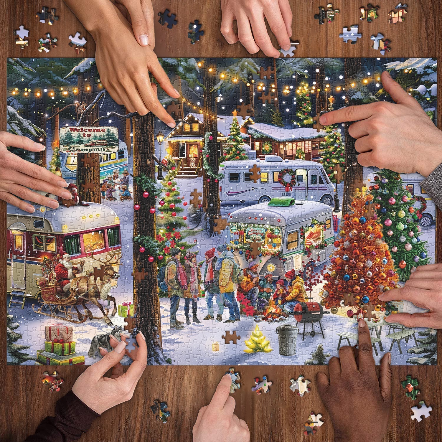 Puzzle da campeggio di Natale 1000 pezzi