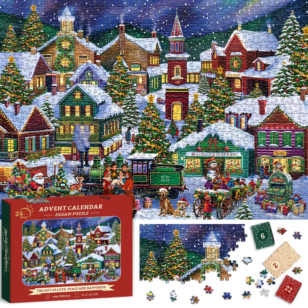 Calendario per l'avvento di Natale Gioioso di Natale PUZLE 1000 pezzi