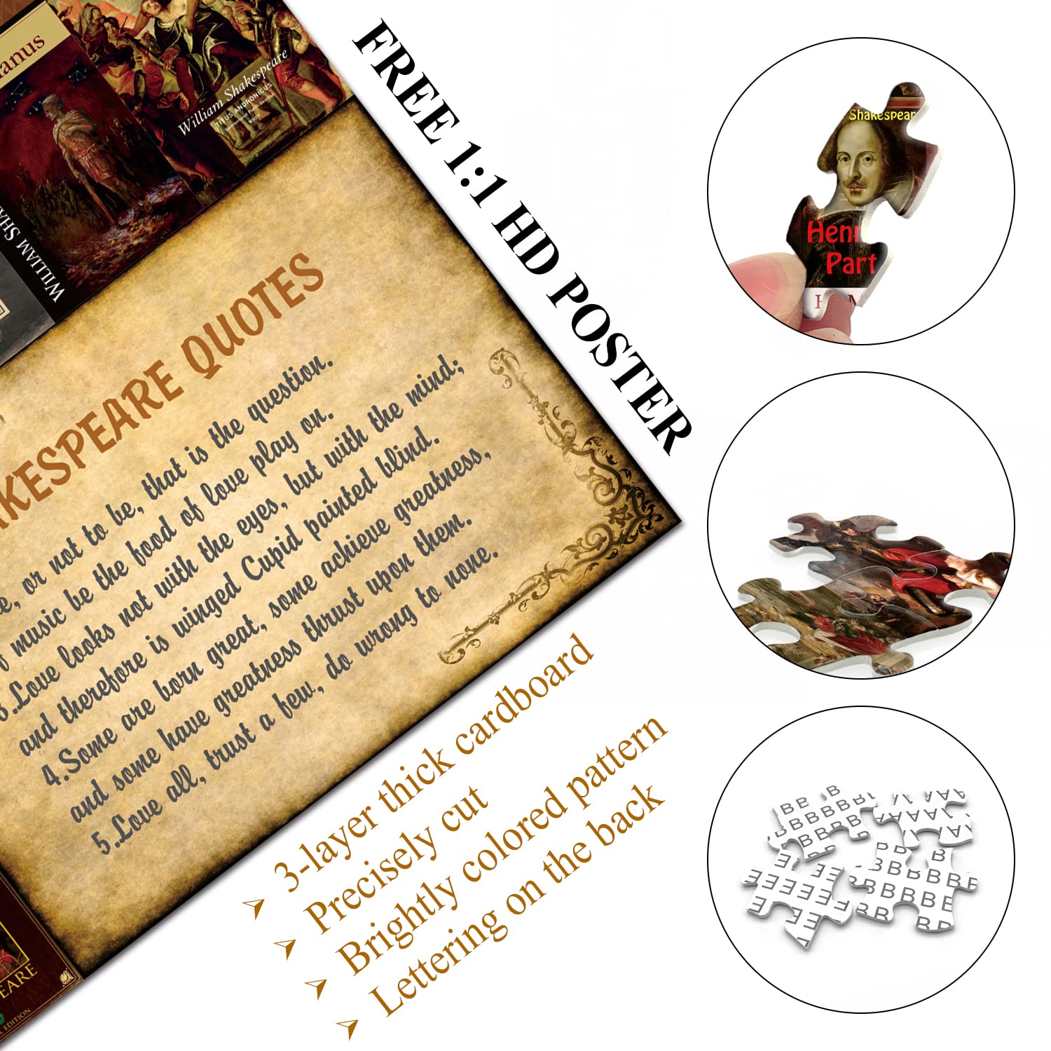 Shakespeare livre puzzle de puzzle 1000 pièces