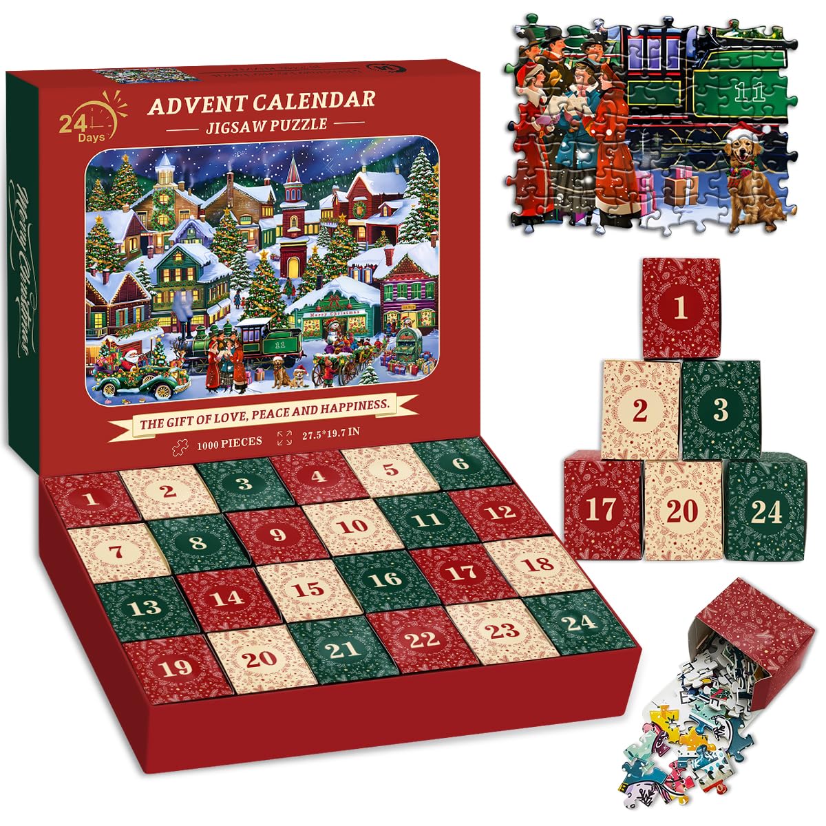 Calendario per l'avvento di Natale Gioioso di Natale PUZLE 1000 pezzi