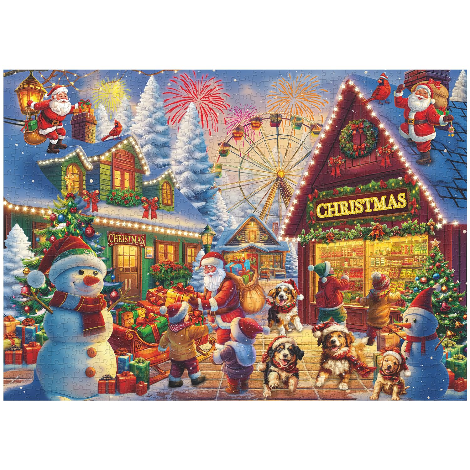 Happy Christmas Street Jigsaw Puzzle 1000 pezzi