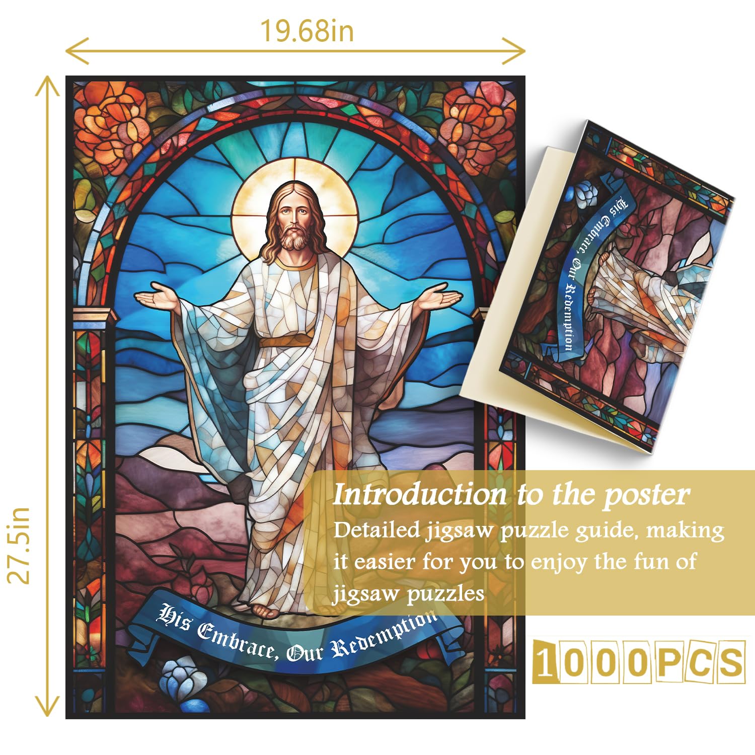 Vetro colorato Gesù Cristo Jigsaw Puzzle 1000 pezzi