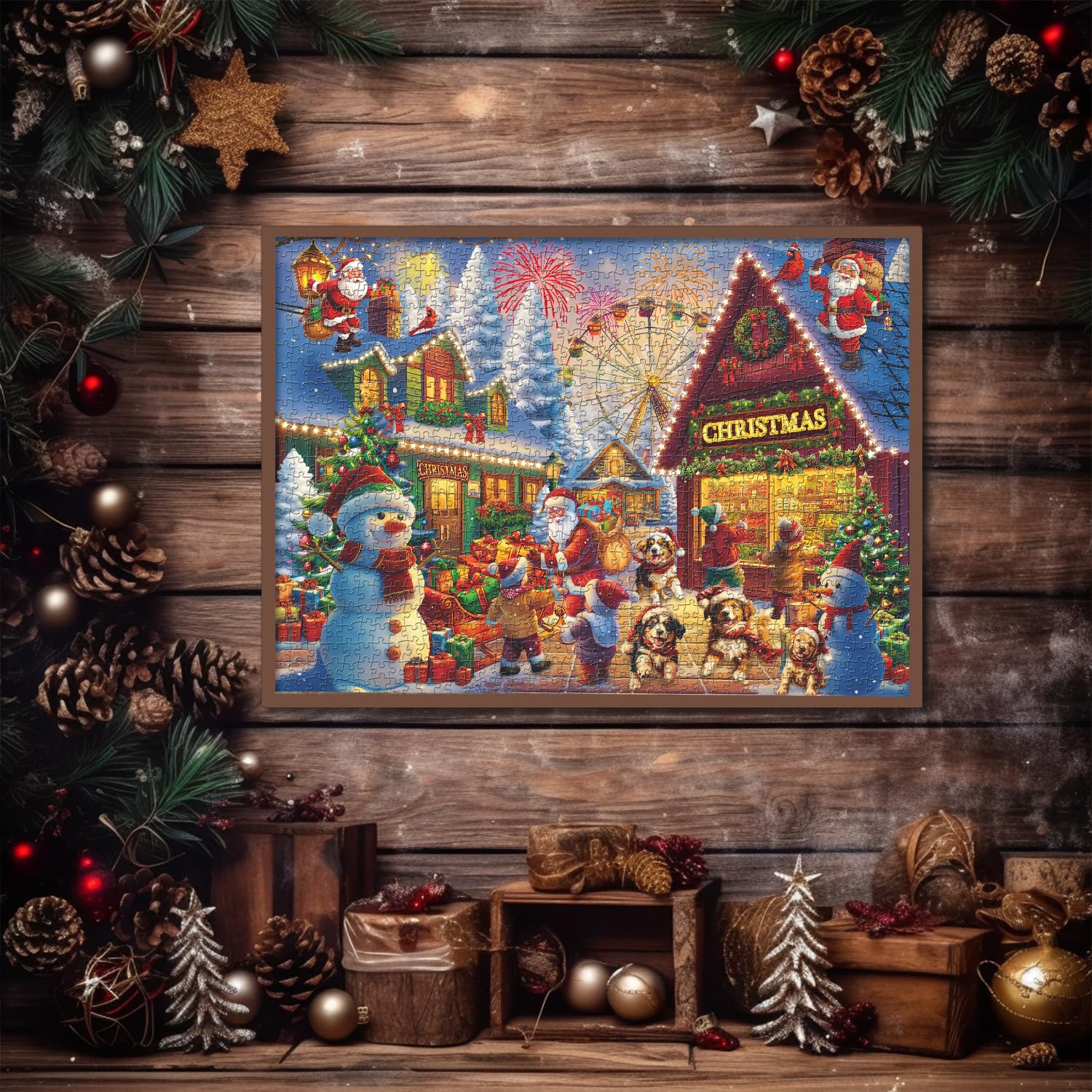 Happy Christmas Street Jigsaw Puzzle 1000 pezzi