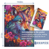 Lupo e fiori puzzle puzzle 1000 pezzi