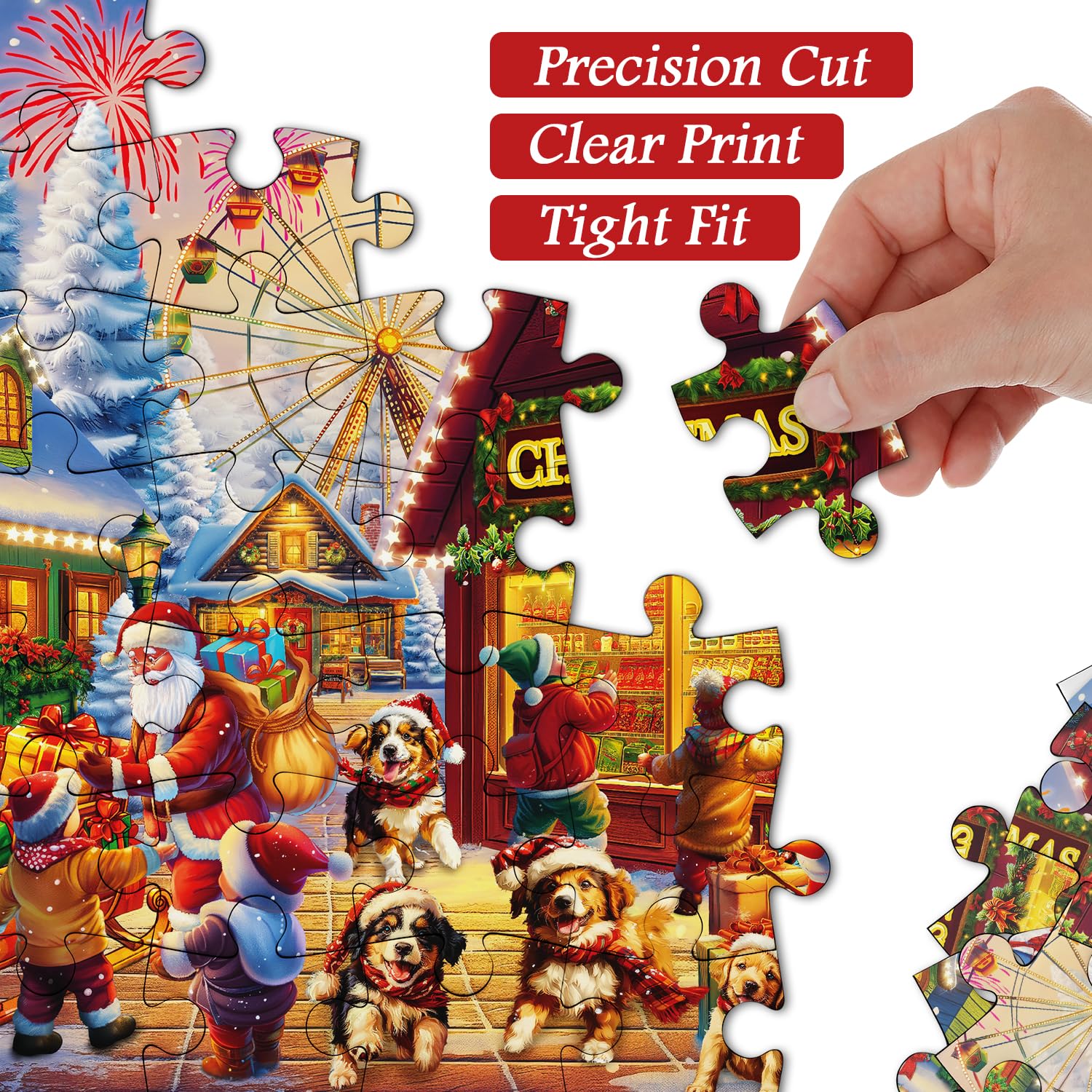 Happy Christmas Street Jigsaw Puzzle 1000 pezzi