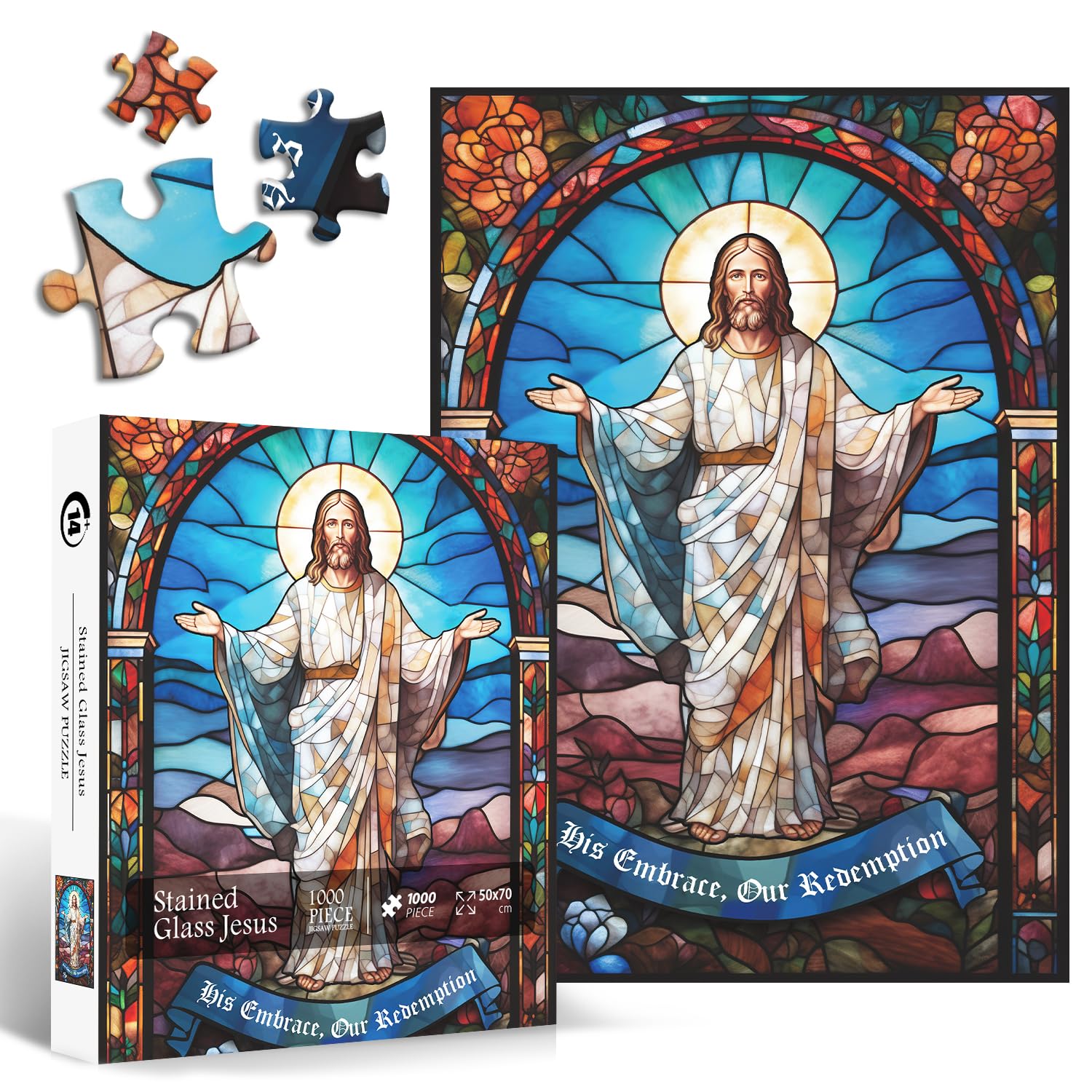 Vetro colorato Gesù Cristo Jigsaw Puzzle 1000 pezzi