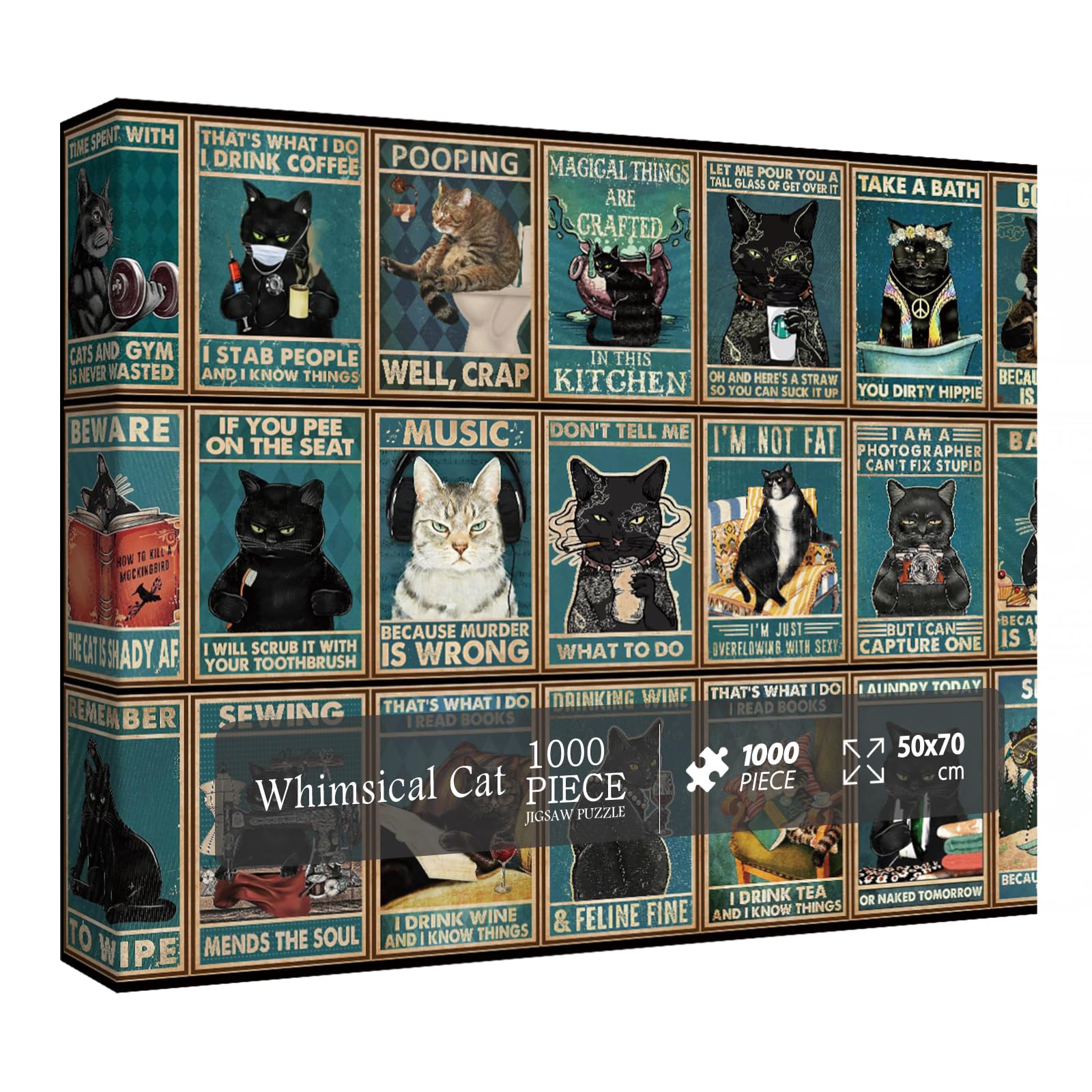 Whimsical Cat Jigsaw Puzzle 1000 Pieces
