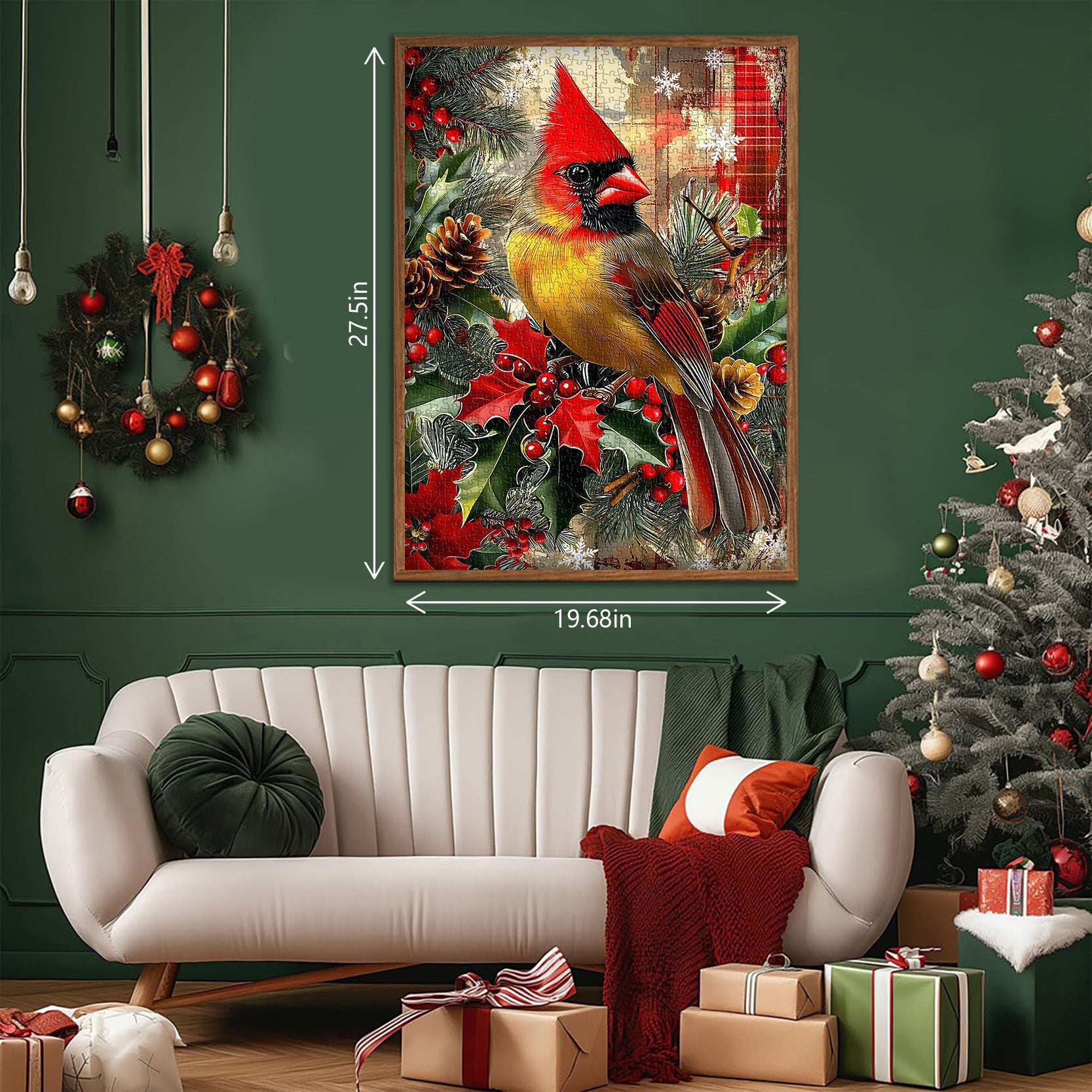 Christmas Cardinal Jigsaw Puzzle 1000 Pieces