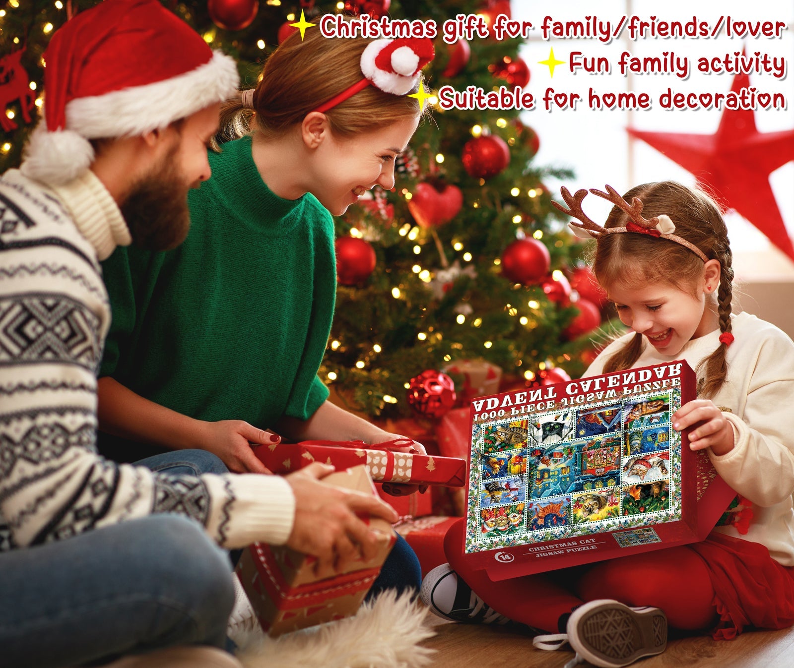 Christmas Cats Avent Calendar Puzzle 1000 pièces