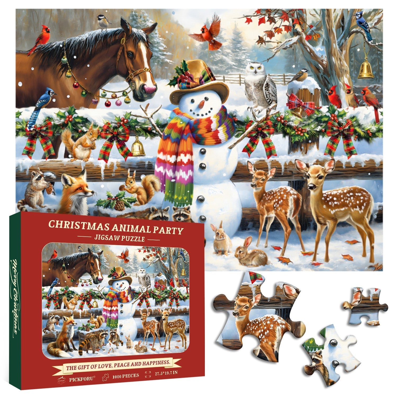 Pezzi 1000 pezzi per la festa per animali di Natale 1000 pezzi