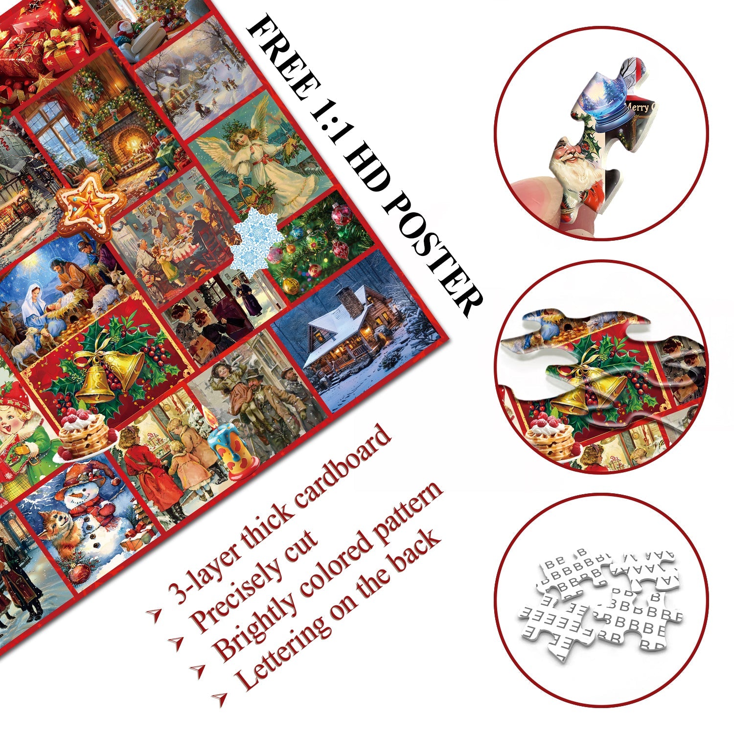 ILLUSTRAZIONE DI ILLUSTRAZIONE AVVENTIVO CALENDARIO AVVENTI PUALLE 1000 pezzi