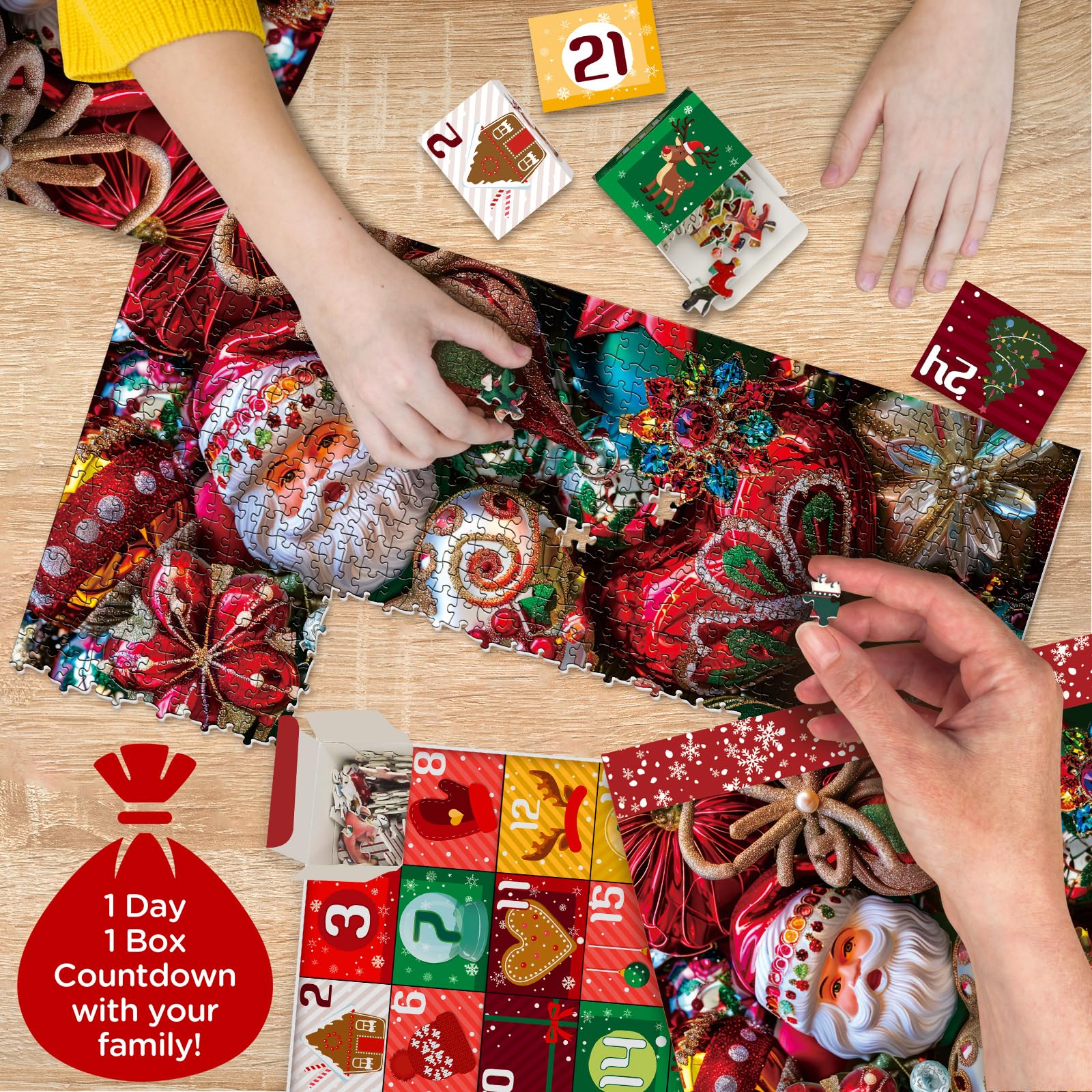 Adventskalender des Weihnachtsgedächtnisses Jigsaw Puzzle 1000 Stücke
