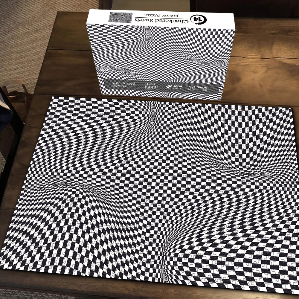 Puzzle à carreaux à carreaux noir et blanc 1000 pièces