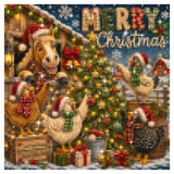 Holiday Farm Friends Diamond Painting Kit