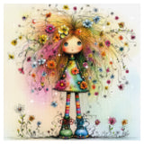 Floral Hair Doll Diamond Painting Kit