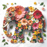 Wildflower Elephant Diamond Painting Kit